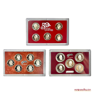 USA ¼$ SILVER PROOF SET, 2008, 2009, 2010