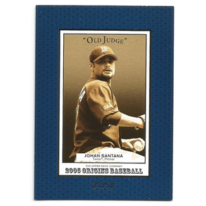 JOHAN SANTANA 2005 UPPER DECK ORIGINS #30 OLD JUDGE BLUE NUMERADA /50