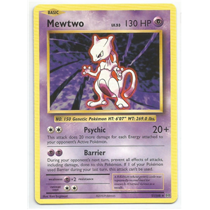 MEWTWO 2016 POKÉMON XY EVOLUTIONS 20TH ANNIVERSARY #51 B