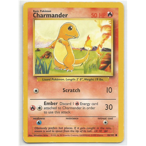 CHARMANDER 1999 POKEMON BASE SET UNLIMITED #46 B