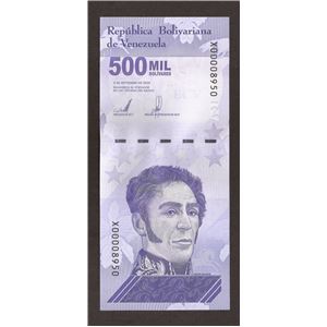 REPOSICIÓN BSS 500000 SEPTIEMBRE 3 2020 BOLÍVARES SOBERANOS. SERIAL X00008950 VENEZUELA