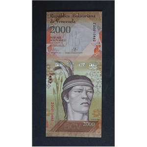 REPOSICIÓN BSF 2000 AGOSTO 18 2016 CINTA ÓPTICAMENTE VARIABLE BOLÍVARES FUERTES. SERIAL Z00010482. VENEZUELA