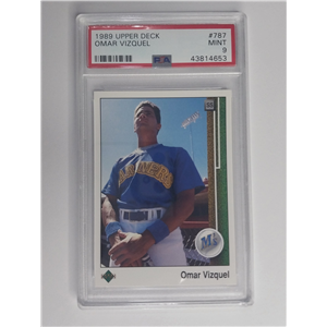 OMAR VIZQUEL ROOKIE CARD 1989 UPPER DECK #787 PSA 9 MINT
