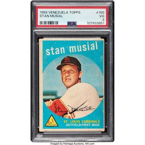 VENEZUELA STAN MUSIAL TOPPS DE VENEZUELA DE 1959 #150 PSA VG 3