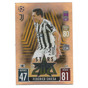 FEDERICO CHIESA 2021-22 TOPPS MATCH ATTAX UCL EXTRA STARS OF 2021 #STA 9