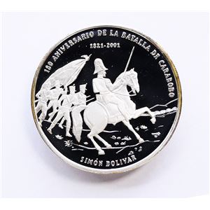 CUBA 10 PESOS PROOF POR EL 130 ANIVERSARIO DE LA BATALLA DE CARABOBO
