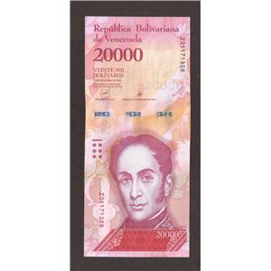 REPOSICIÓN. BSF 20.000 DICIEMBRE 13 2017. BOLÍVARES FUERTES. VENEZUELA. SERIAL Z00003140. HILO DE SEGURIDAD HOLOGRÁFICO. VENEZUELA
