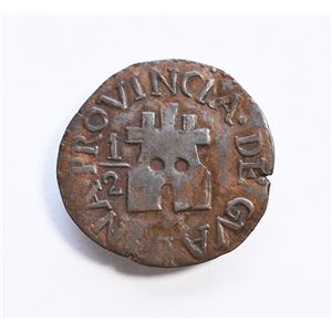 VENEZUELA PROVINCIA DE GUAYANA ½ REAL DE 1814 DE MUY BUENA CALIDAD