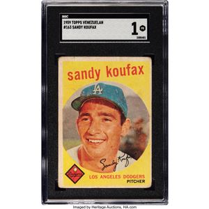 VENEZUELA SANDY KOUFAX TOPPS DE VENEZUELA DE 1959 #163 SGC POOR 1