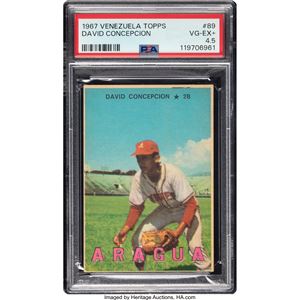 VENEZUELA DAVID CONCEPCIÓN TOPPS DE VENEZUELA DE 1967 #89 PSA VG-EX+ 4.5