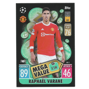 RAPHAËL VARANE 2021-22 TOPPS MATCH ATTAX UCL EXTRA - MEGA VALUE #MV 2