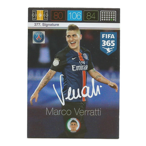 MARCO VERRATTI 2015 PANINI ADRENALYN XL FIFA 365 #377 SIGNATURE (FIRMA IMPRESA)