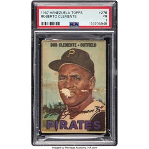 VENEZUELA ROBERTO CLEMENTE TOPPS DE VENEZUELA DE 1967 #278 PSA POOR 1